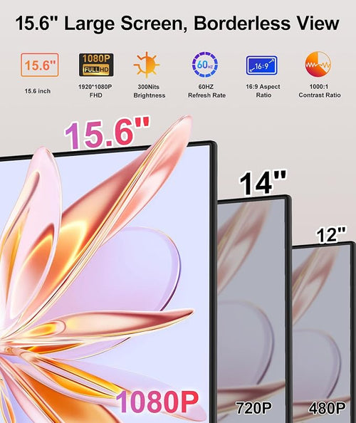 15.6" Laptop Screen Extender, Ultra-Slim FHD 1080P Portable Monitor, Detachable - Image 2