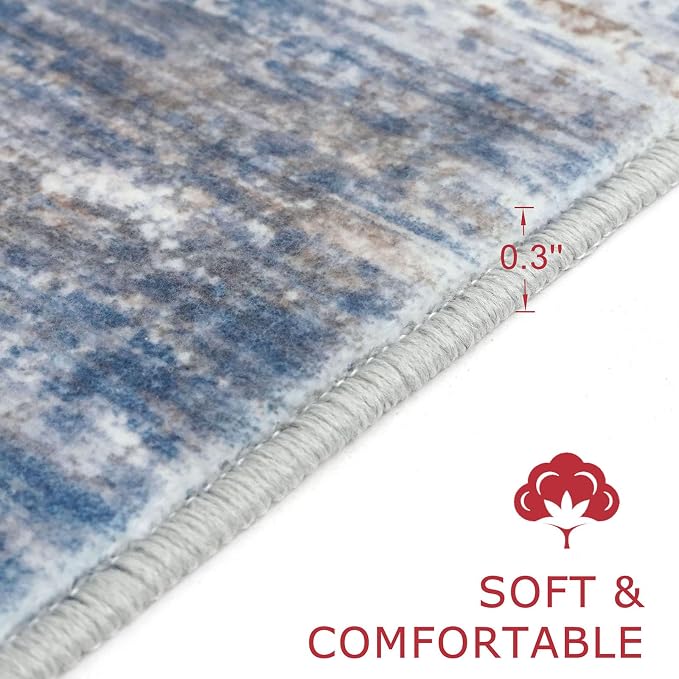KOZYFLY Kitchen Runner Rug for Hallway Non-Slip Modern Abstract Runner Rug 2x5 - Image 2