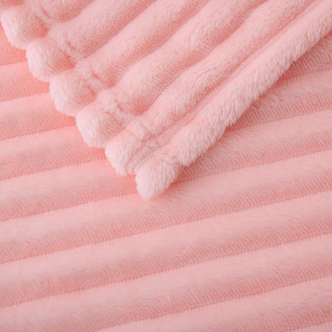 Light Pink Fleece Throw Blanket 50”×70” - Image 5