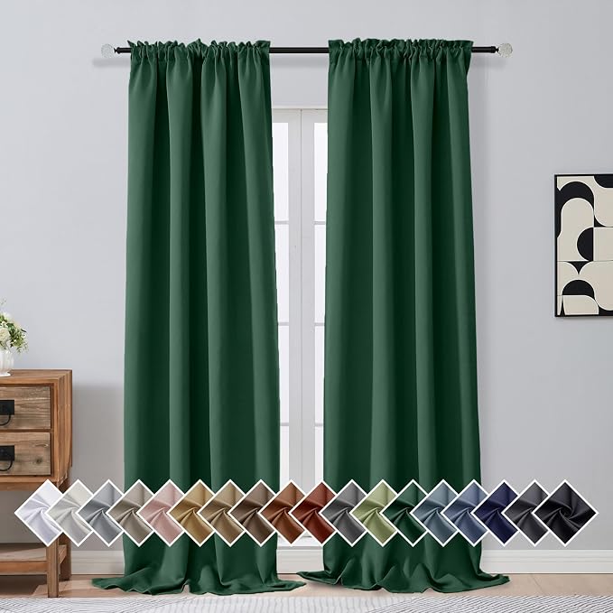OVZME Christmas Green Blackout Curtains by OVZME