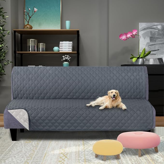 U-NICE HOME Futon Sofa Covers Reversible Sofa Slipcover Armless Cover Furniture - Image 2