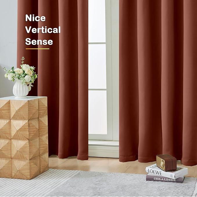 OVZME Terracotta Short Blackout Curtains - Image 9