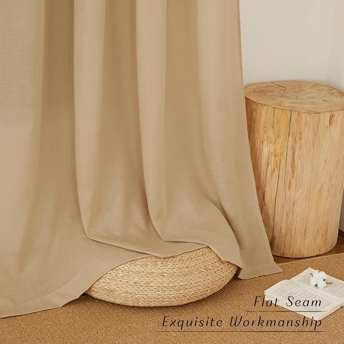 NICETOWN Burlap Linen Doorway Curtains 80 inches Long, Grommet Thick Linen - Image 7