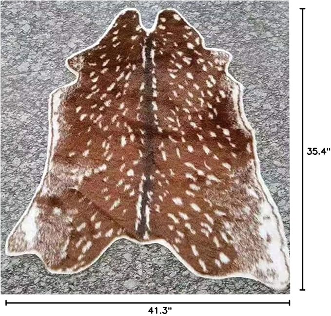 Huichenxing2021FURSTORE Faux Fur Deer Hide Rug, Animal Deer Antelope Print Skin - Image 3