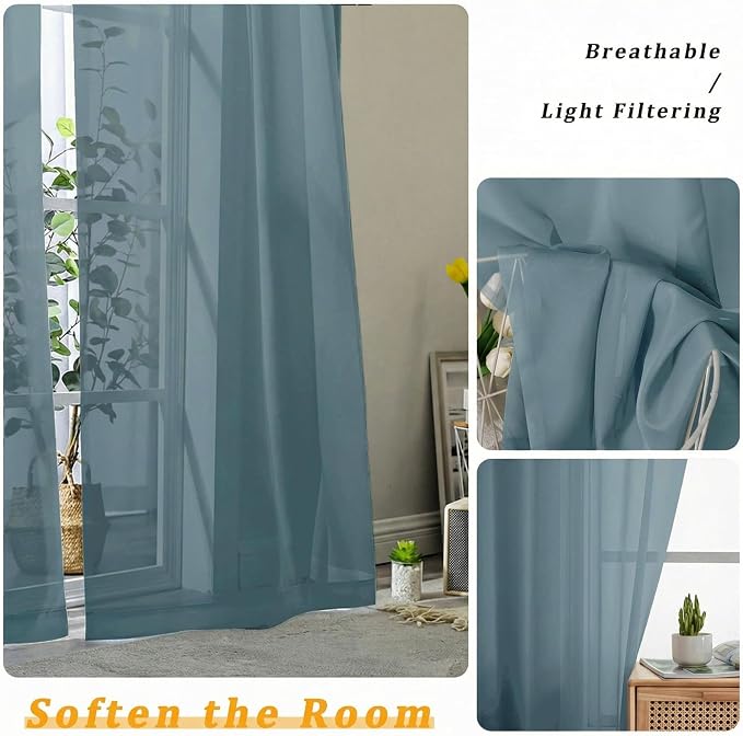 Gwine Extra Long Sheer Curtains 108 Inches Long - Image 5