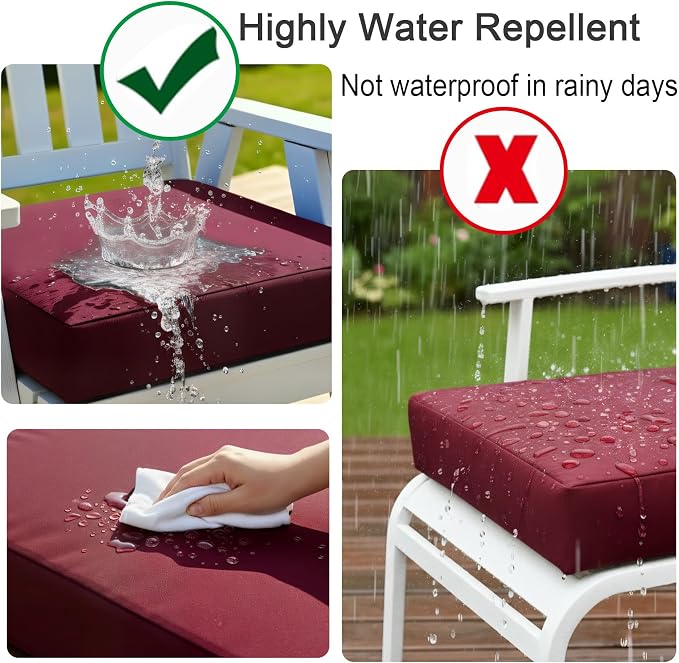 NettyPro Outdoor Cushion Covers Replacement Set 4 Water Repellent UV Resistant - Image 5