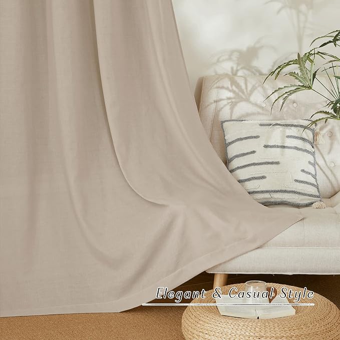 NICETOWN Rustic Linen 102 inch Long Curtains - Image 4