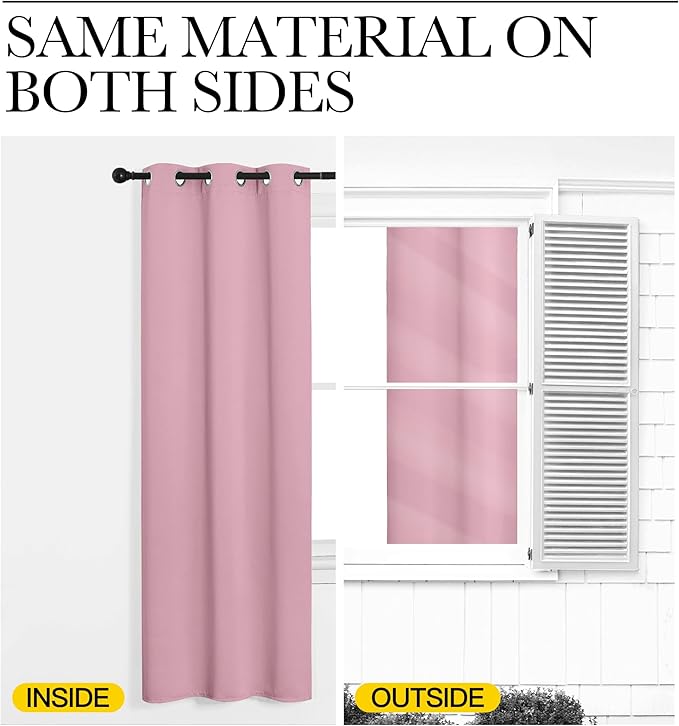NICETOWN Blackout Window Curtains 60 inch Length 2 Panels, 34 x 60 Inch - Image 5