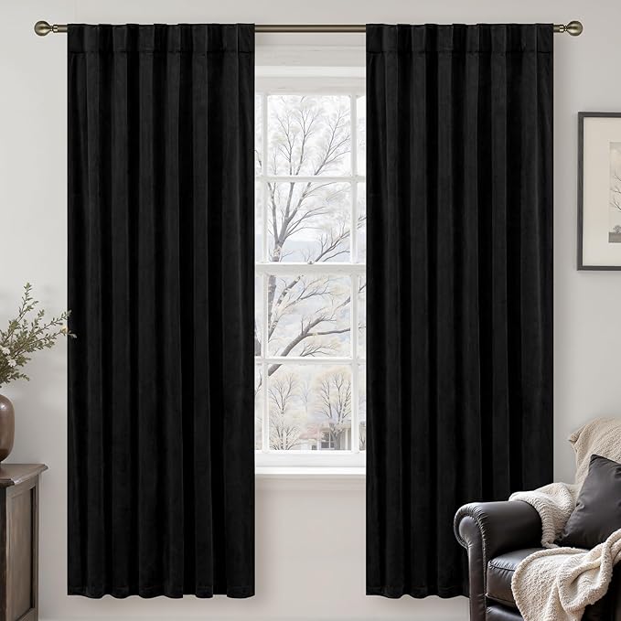 LAMIT Halloween Black Velvet Curtains by LAMIT