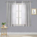 DWCN Grey Sheer Curtains Semi Transparent Voile Rod Pocket Curtains by DWCN