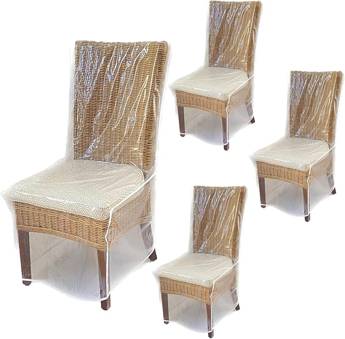 Evelots Dining Room/Kitchen Chair Cover/Protector-4 Pack- Heavy Duty Clear PVC by Evelots