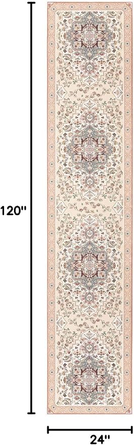 Phantoscope Washable Runner Rug 2'x10' Non-Slip, Vintage Boho Hallway Rugs - Image 2