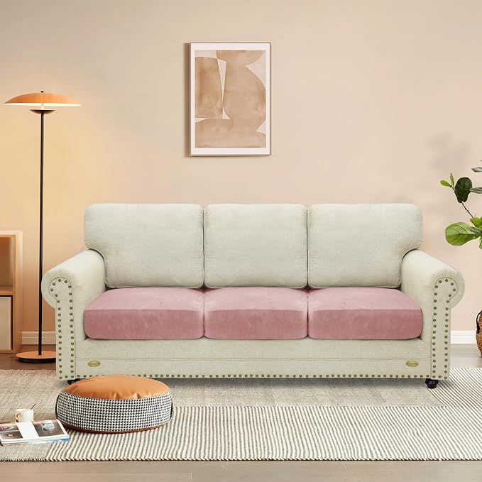 MAXIJIN Velvet Stretch Cushion Covers Fitted Couch Cushion Slipcovers Sofa Seat - Image 2