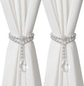 SUQ I OME 1 Pair of Luxury Pearl Beaded Magnetic Curtain Tieback and Holdback by SUQIOME