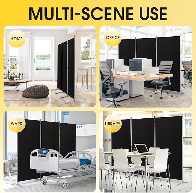 RANTILA 3 Panel Privacy Screen, 6 Ft Tall Folding Privacy Screen Room Dividers - Image 5