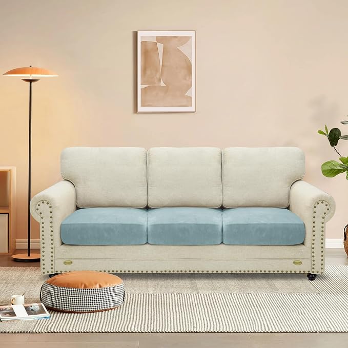 MAXIJIN Velvet Stretch Seat Cushion Covers Couch Cushion Cover - Image 2