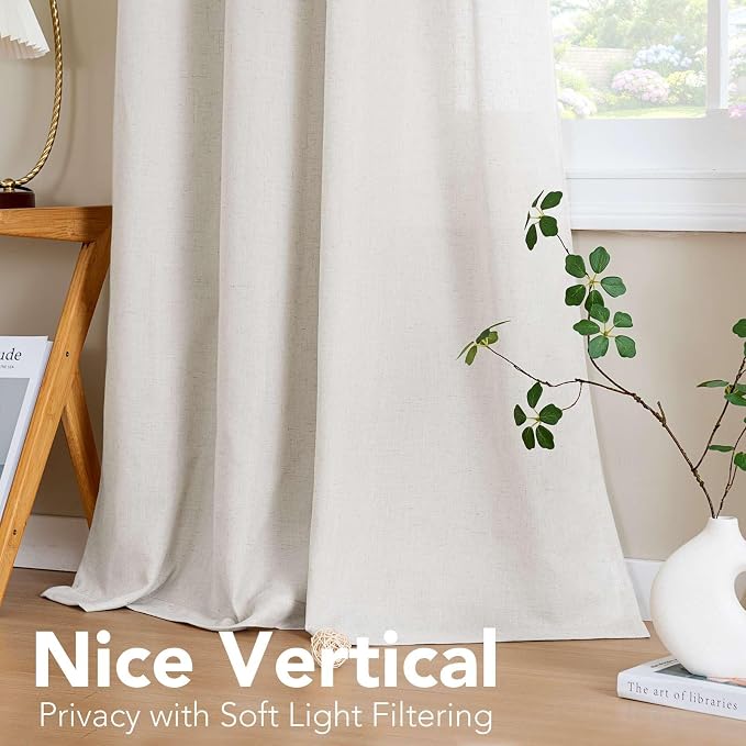 H.VERSAILTEX Grommet Privacy Linen Curtains 2 Pieces Total Size 104 Inch Wide - Image 7