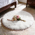 Ultra Soft Faux Fur Rug, Fluffy Shaggy 3ft Round Area Rug by TUOTPE