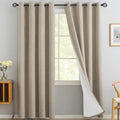Yakamok Natural Linen Curtains 100% Blackout 84 Inches Long, Room Darkening by Yakamok