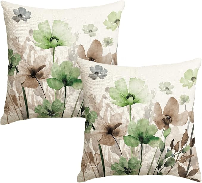 AVOIN colorlife Poppy Flowers Chinoiserie Throw Pillow Covers, 18 x 18 Inch by AVOINcolorlife
