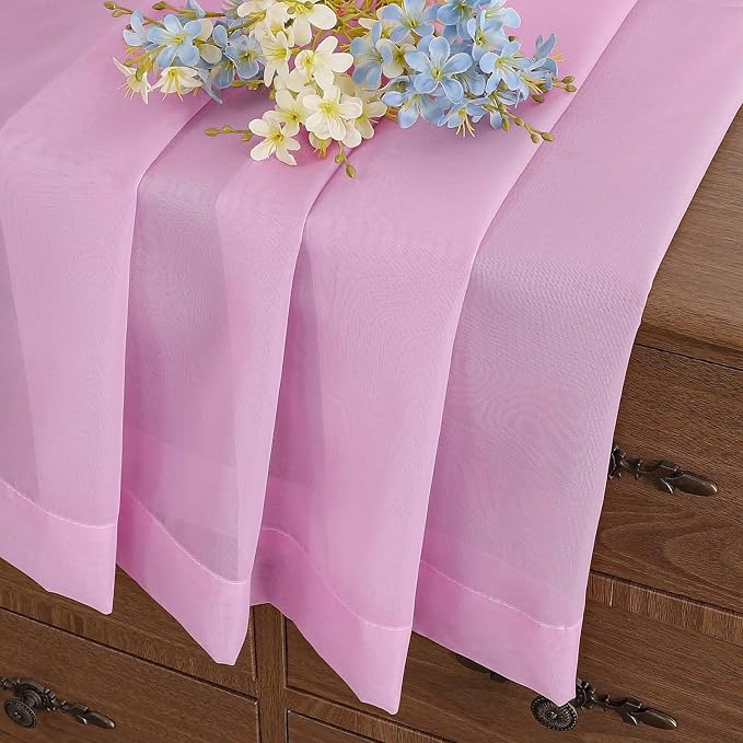 Light Pink Window Sheer Curtains 54 inch Length, Soft Airy Light Filtering - Image 8
