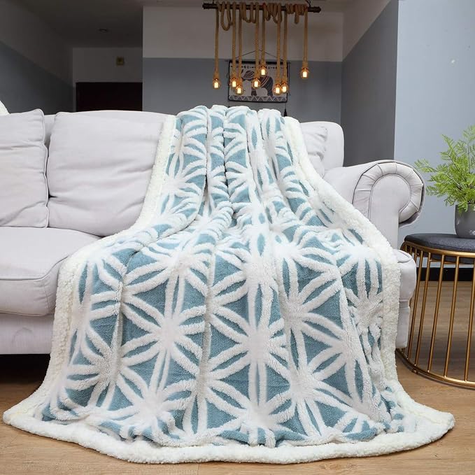 LOMAO Sherpa Fleece Blanket for Mom Cozy Soft Throw Blanket for Women Men - Image 6