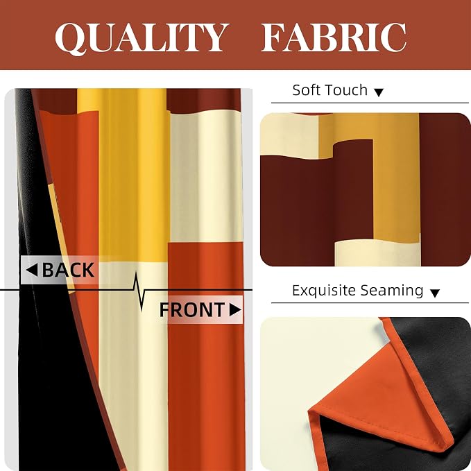 Tyrot Rust Burnt Orange 100% Blackout Curtains - Image 6