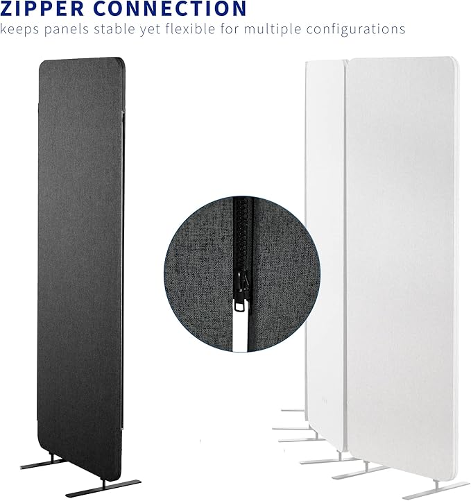 VIVO Freestanding 24 x 66 inch Privacy Panel, Cubicle Divider, Acoustic Wall - Image 3