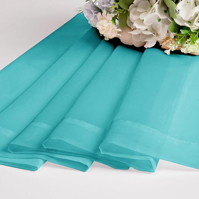 Chyhomenyc Turquoise Sheer Curtains 120 Inches Long - Image 3