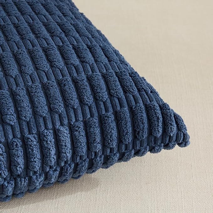 Fancy Homi 4 Packs Dusty Blue Decorative Throw Pillow Covers 26x26 Inch - Image 4