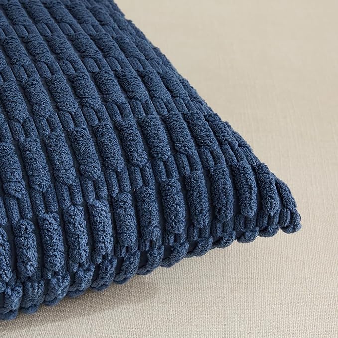 Fancy Homi 4 Packs Dusty Blue Decorative Throw Pillow Covers 22x22 Inch - Image 4