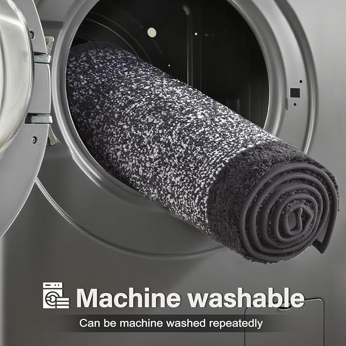 36x24 Large Bathroom Rugs Washable Non Slip, Dark Grey Bath Mat - Image 9