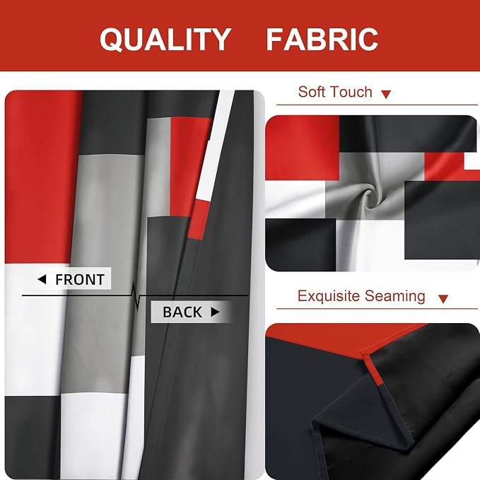 Tyrot Red Black 100% Blackout Curtains - Image 6