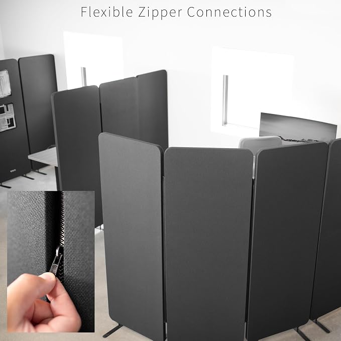 VIVO Freestanding 72 x 66 inch Privacy Panel, Cubicle Divider, Acoustic Wall - Image 8