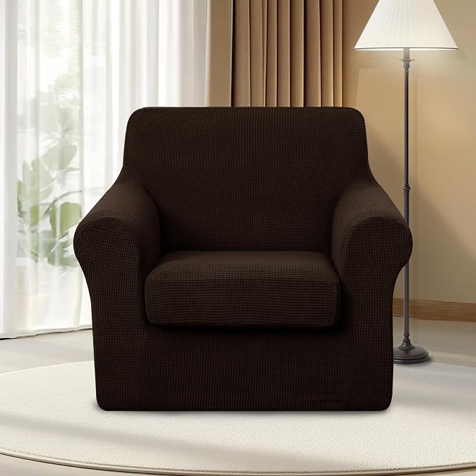 U-NICE HOME 2 Pieces Chair Covers Stretch Couch Cover Sofa Cover Washable Chair - Image 2