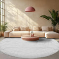 CAIYUECS White Round Rug for Bedroom: 6x6 Feet Soft and Fluffy Area Rug for by CAIYUECS