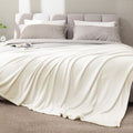 BEDELITE Fleece Blanket Full Size Cream Throw Blankets by BEDELITE