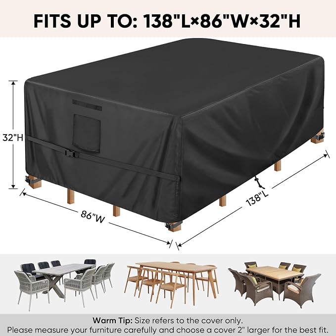 BALEINE Patio Furniture Covers, Outdoor Furniture Covers Waterproof, Heavy Duty - Image 2
