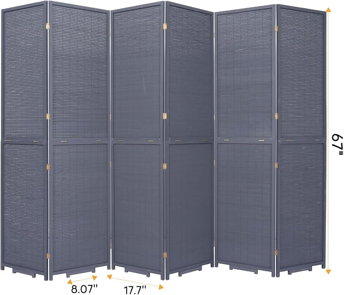 Bamboo Room Divider Folding Privacy Screens, Wall Divider - Image 6
