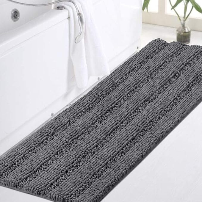 Turquoize Plush Chenille Bath Rug, Water Absorbent & Soft, by Turquoize