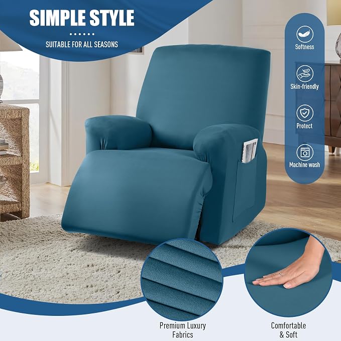 TAOCOCO Stretch Recliner Chair Covers 3-Pieces Recliner Seat Covers - Image 3