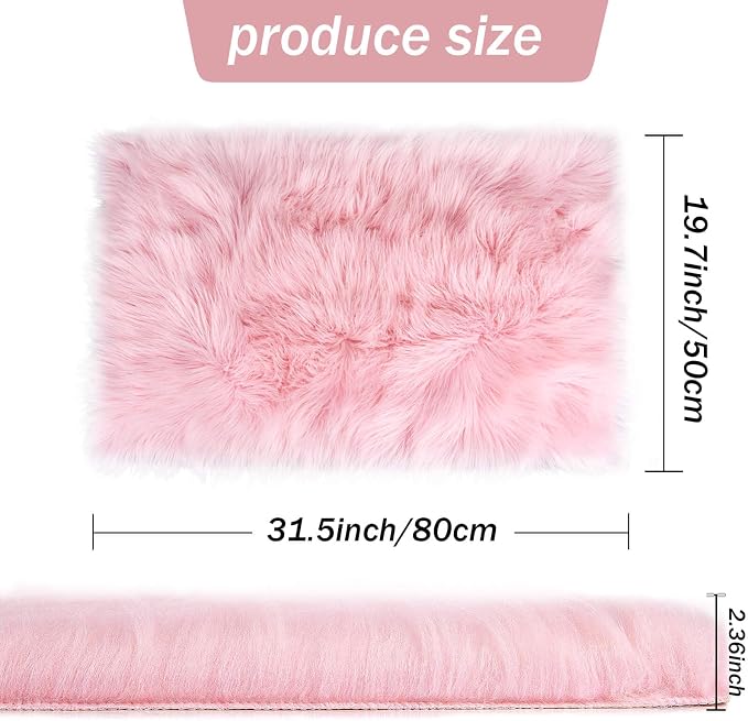 Faux Fur Rug - Faux Sheepskin Rug, Area Carpet Soft Fluffy Carpet 20 x 32 Inch - Image 2