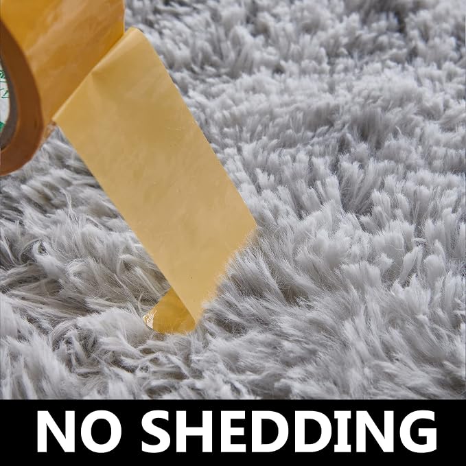 TABAYON Shaggy Tie Dyed Light Grey Rug, 2x3 Area Rugs - Image 5