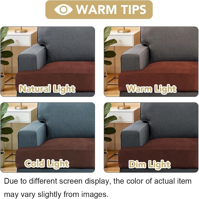 H.VERSAILTEX Stretch Velvet 3 Piece T Cushion Sofa Slipcovers - Image 4
