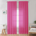 OWENIE Hot Pink Sheer Curtains for Bedroom Living Room 96 Inches Long 2 Panels by OWENIE