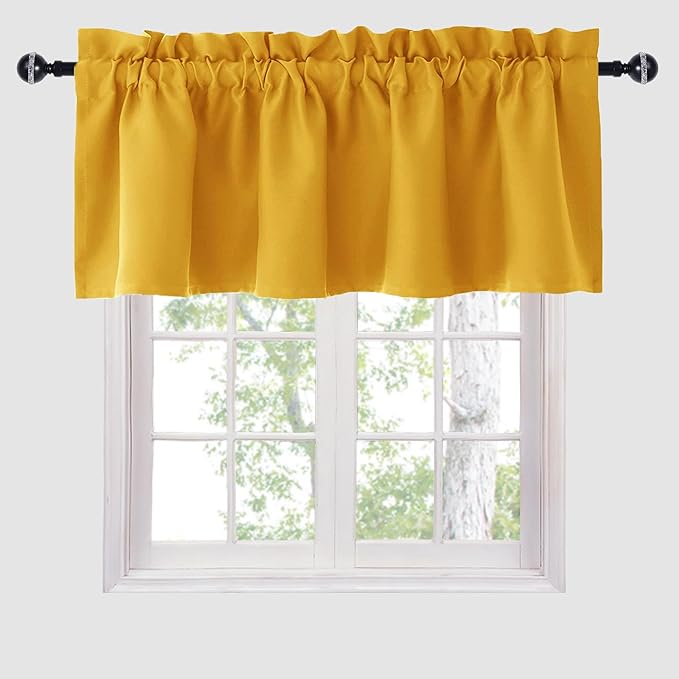 Hiasan Yellow Valance Curtains for Kitchen by Hiasan