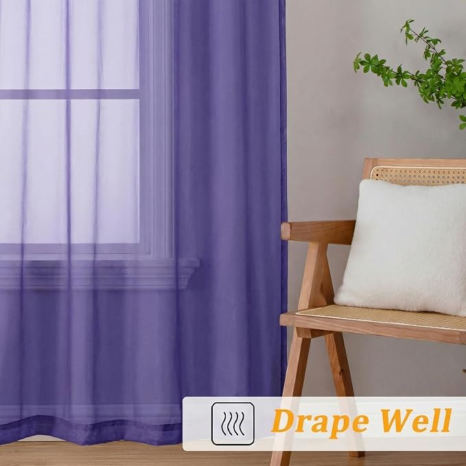 Gwine Short Kitchen Sheer Curtains 30 Inch Length - Image 6