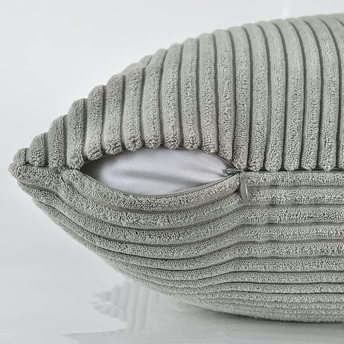 Fancy Homi 2 Packs Grey Samll Decorative Throw Pillow Covers 12x12 Inch - Image 4