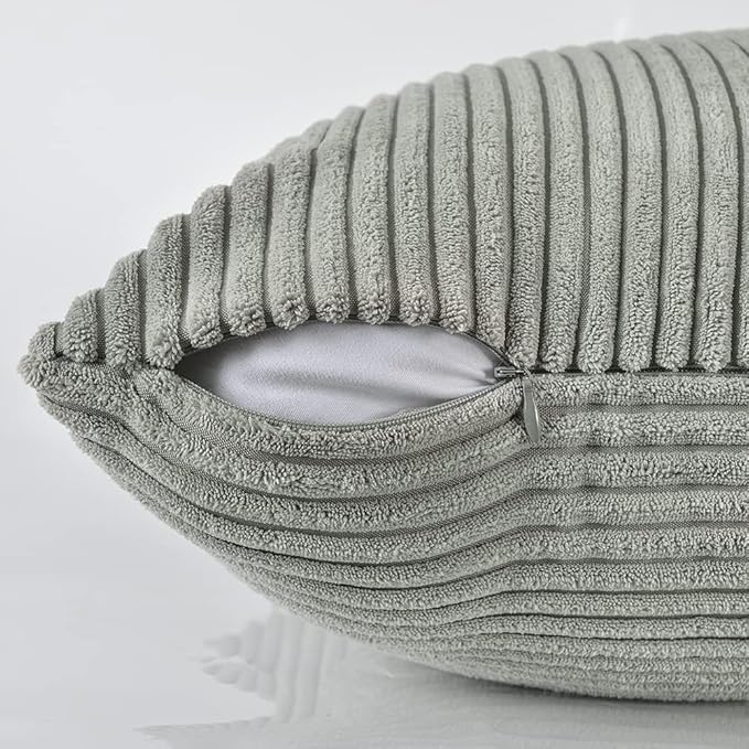 Fancy Homi 2 Packs Grey Lumbar Decorative Throw Pillow Covers 20x28 Inch - Image 4