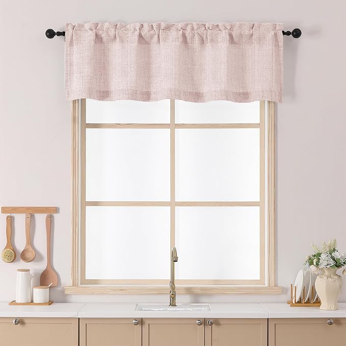Chyhomenyc Blush Pink Valance for Windows by Chyhomenyc